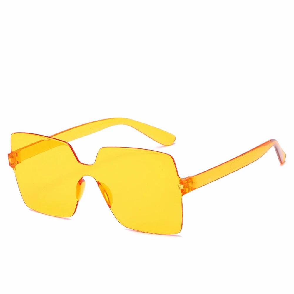 Fashion One-piece Frameless Sunglasses Women Candy-colored Sun Glasses Trendy UV Protection