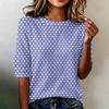 Women's Casual Loose Fit Short Sleeve Top Round Neck Lightweight Comfortable Soft Fabric Polka Dot Pattern Everyday Wear