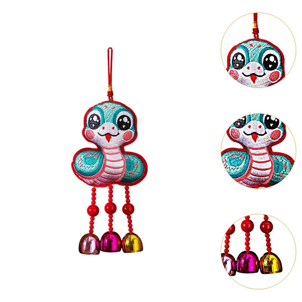 2025 Chinese New Year Bell Pendant Ornament Year of The Snake Decor Luck Charm Hanging Pendant for Decorative Tree Party Window