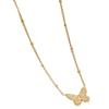 Versatile Titanium Steel Butterfly Moon Pearl Necklace, V-Shape, Colorfast 18K Gold, for Women.
