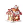 Christmas Decoration Glowing Cottage - Soft Clay Fairy Tale Gingerbread House, Festive Display for Home & Window Decor