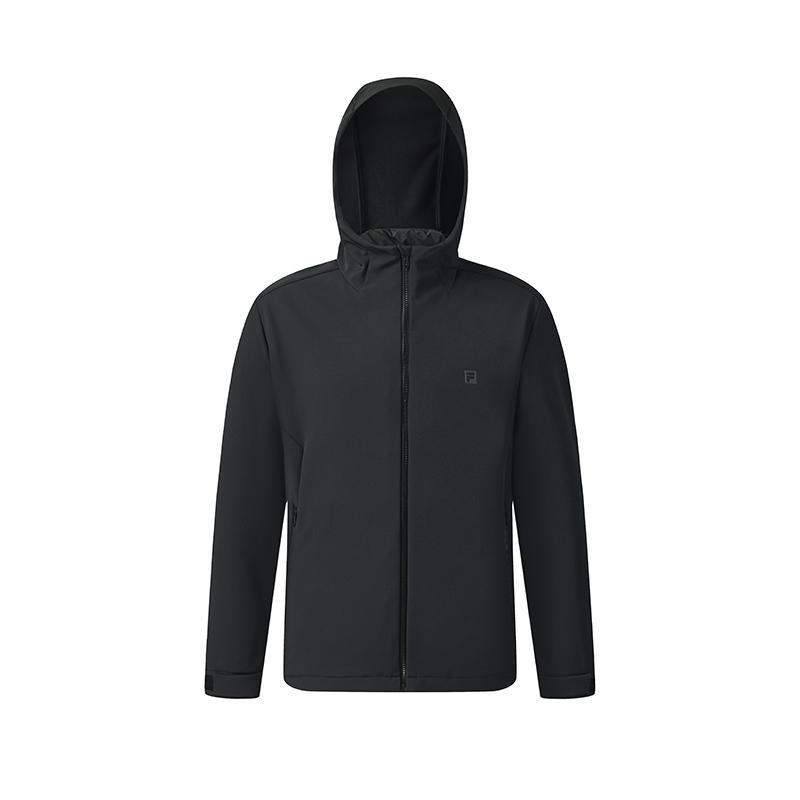 Fila Fitness Casual Commuting Outdoor Sports Versatile Duck Down Warm Lightweight Woven Two-Piece Hooded Down Jacket Men Outerwear A11M541708FBK