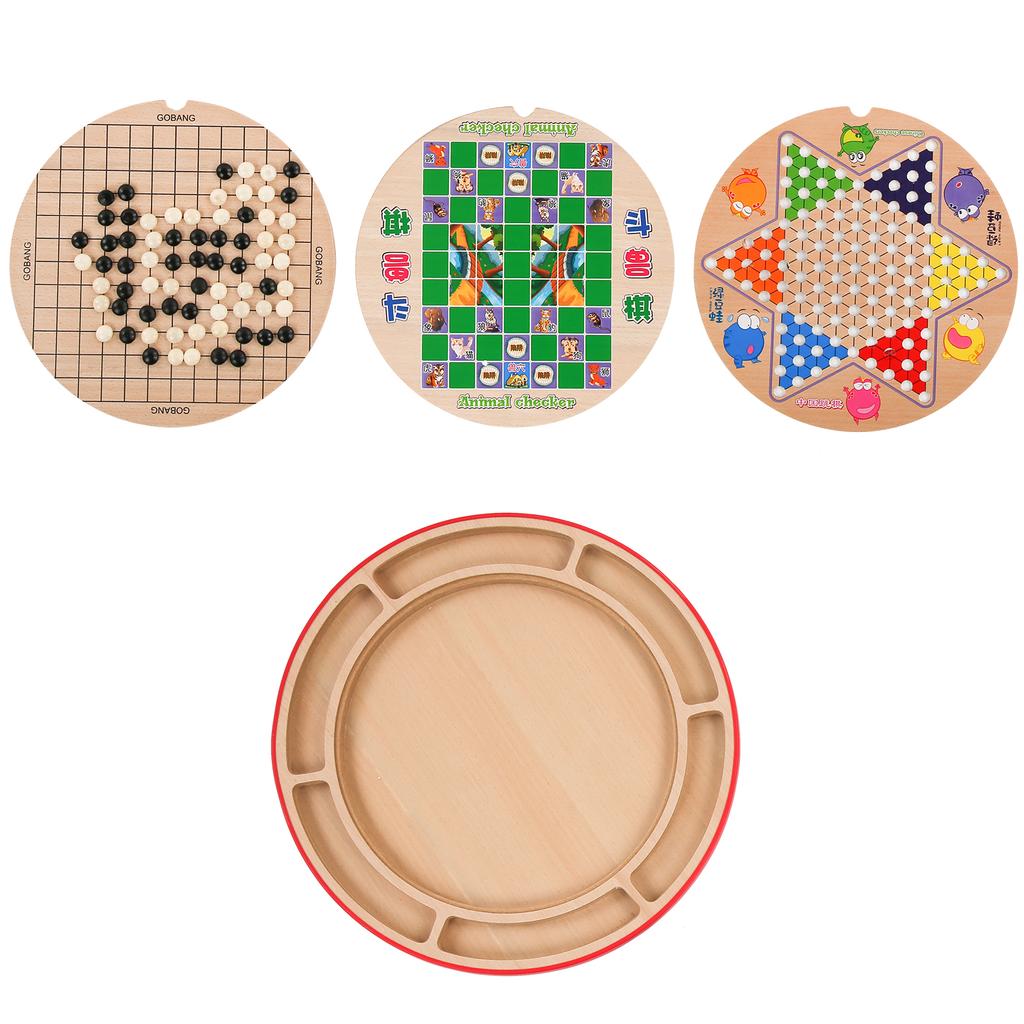 10 In 1 Wooden Children Intellectual Toys Checkers Animal Fighting Interactive Table Games