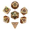 Cusdie Metal Frame+Glitter Candy Paper Dice Set Unique D4-D20 Polyhedral Dice for Pathfinder Tabletop Role Playing Board Games