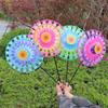 Lawn Decoration Spinner Two Layer Pinwheels with Stakes Eye Catching for Garden