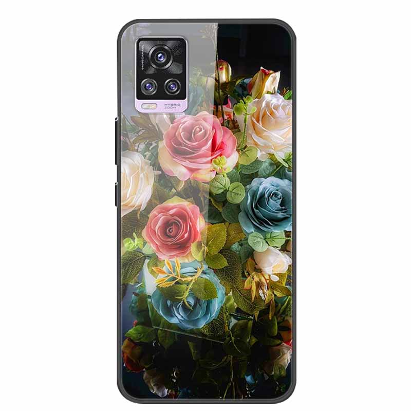 For Vivo V20 Pro Phone Case V 20 Pro Soft Bumper Tempered Glass Hard Back Covers Cases For Vivo V20 Pro Case 6.44" Coque Fundas