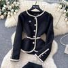 Autumn Women's High-End French Style Suit: Round Neck Blazer & Mesh Pleated Skirt
