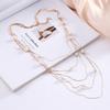 Autumn and winter simple solid color imitation pearl necklace high-end snake bone chain warm color sweater chain women's collarbone chain