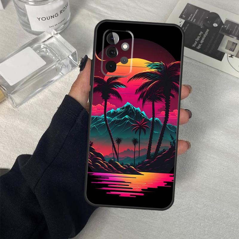 Retrowave Neon Palms Tree Case For Samsung Galaxy A54 A34 A14 A36 A56 A06 A13 A53 A32 A12 A22 A52 A35 A17 A16 A55 A15