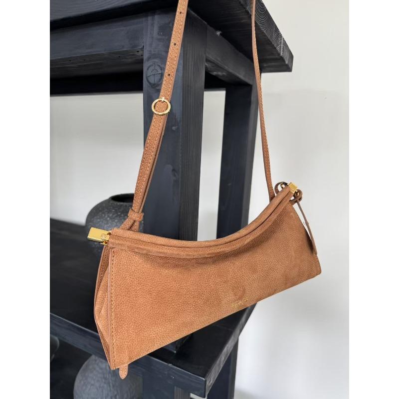 Französisches Nischendesign minimalistischer Stil Rindsleder Schulter Achseltasche Pendeln einfach Mode vielseitig Damenmode Baguette-Tasche