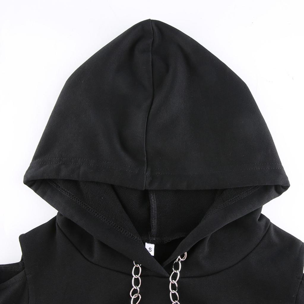Mujeres sexys manga larga corta cadena regular sudadera con capucha sudadera  de sudadera con capucha hueca Crop Top comprar a buen precio — entrega  gratuita, reseñas reales con fotos — Joom