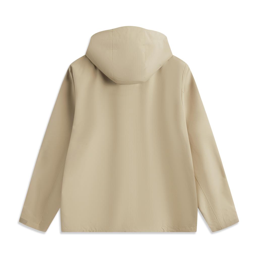 Li-Ning Comfortable Casual Simple Loose Hooded Jacket Men Jackets Ochre Khaki AJDV027-6