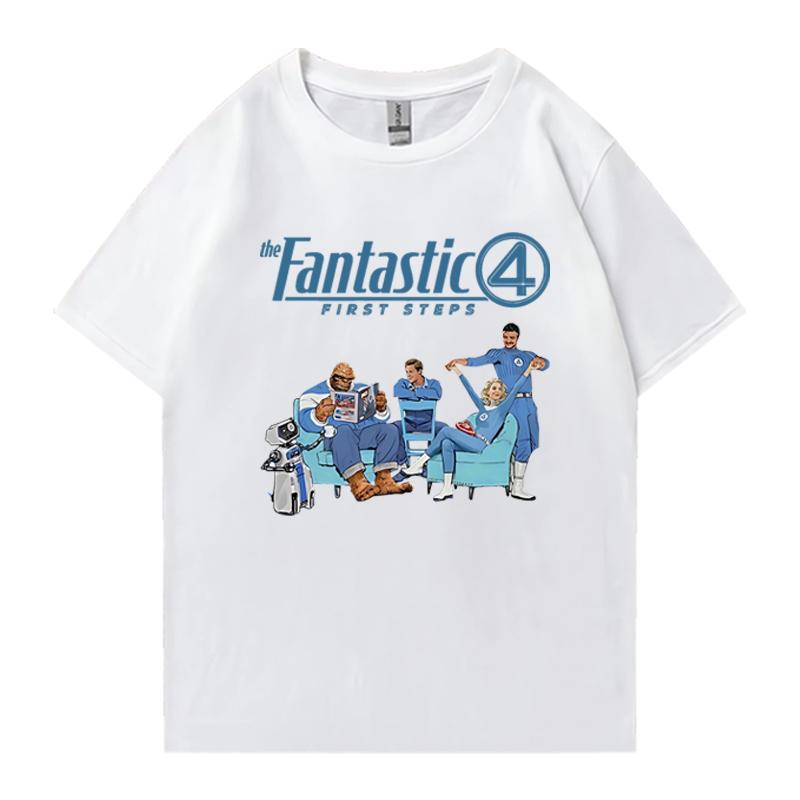 2025 The Fantastic Four First Steps Oversized 100% Cotton short sleeve t-shirts Hip Hop Men Women Summer Unisex T shirt clothing