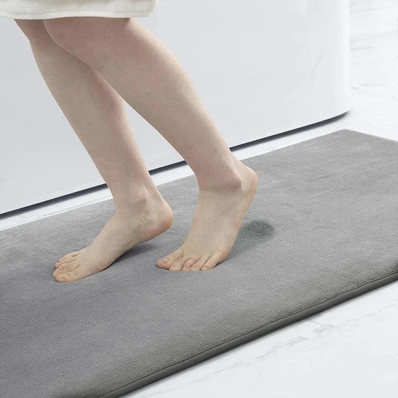 Super Absorbent Memory Foam Bath Mat - Non-Slip Soft Bathroom Toilet Rug Absorbent Carpet for Shower Entrance Living & Bedroom