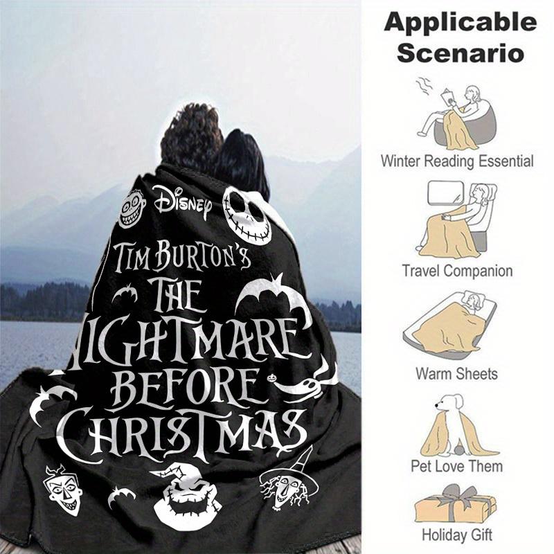 1 Stück, Gemütliche Nightmare Before Christmas Heimdekor-Decke: Perfekte Flanelldecke für Schlafzimmer, Wohnzimmer, Reisen, Camping, Auto