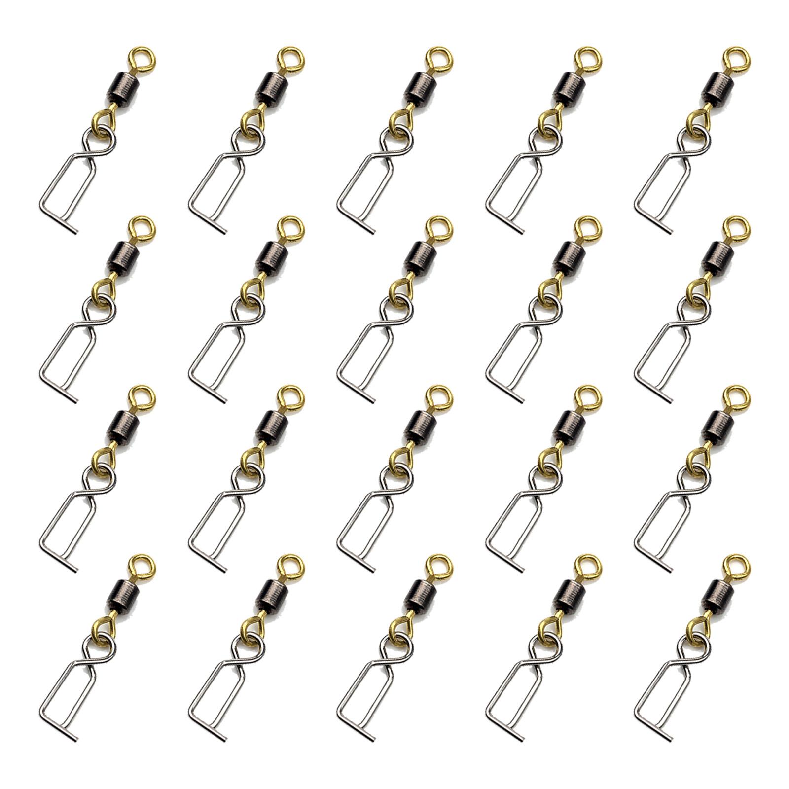 

20pcs Quick Change Lure Clips Fishing Swivel Clips for Squid Jig Stainless Steel Fast Lock Clips Swivels Snap Connector