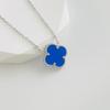 18K Gold Plated Mother-of-Pearl Four-Leaf Clover Jewelry Set: Bracelet, Necklace, Ring, Stud Earrings