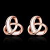 Rose Gold Love Knot Post Earrings Charming And Elegant Earrings For Women Color Earrings Ear Stud