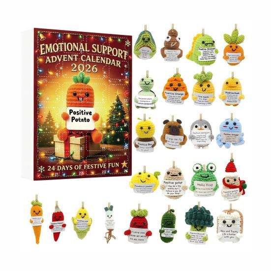 Unique Holiday Gift Emotional Support Advent Calendar, 24 Day Countdown Box with Ritualistic Unboxing Experience Inspirational Quote Acrylic Pendants,