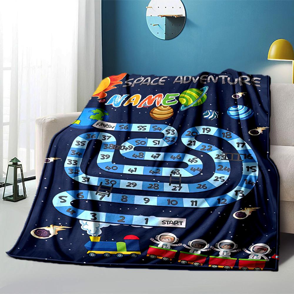 Space Adventure Home Customize Your Name Blankets Comfortable Soft Lightweight Multipurpose Blanket For Picnics Sofas Offices Beds Living Rooms