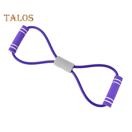 

Фитнес-лента сопротивления Figure 8 с противоскользящей ручкой, портативная, для мужчин и женщин, для растяжки плеч, силовых тренировок, эластичный ремешок, натяжной канат фиолетовый