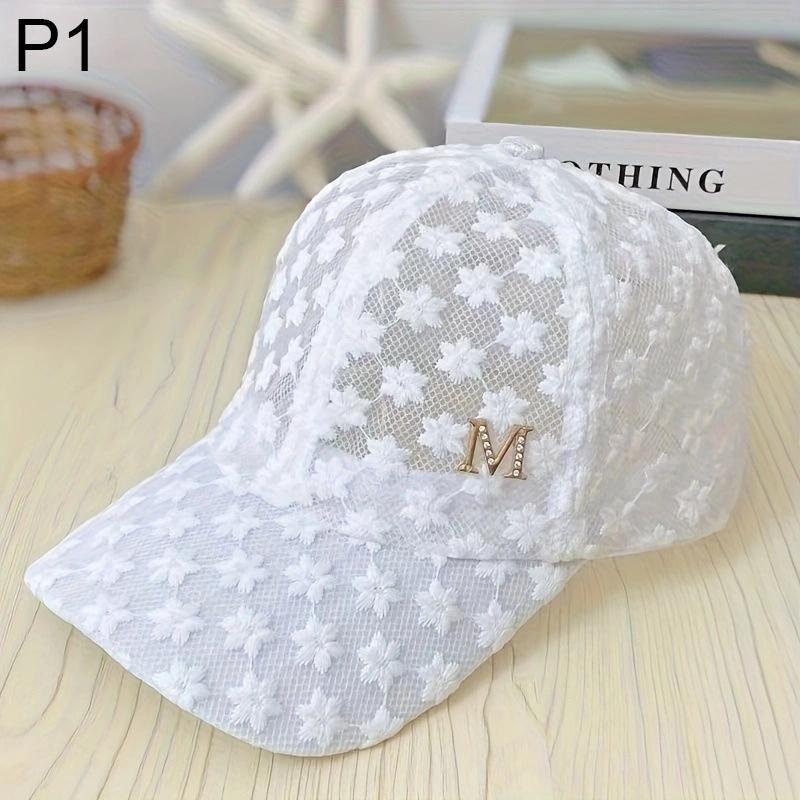 Adjustable Lace Flower Thin Baseball Cap Fashion Outdoor Women Summer Sunscreen Sun Hollow Hat Girls Hip Hop Visors Cap