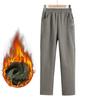 Autumn and Winter Pants Mother's Wear Plus Fertilizer Increase Warm Trousers Casual Thickened and Velvet Women's Pants