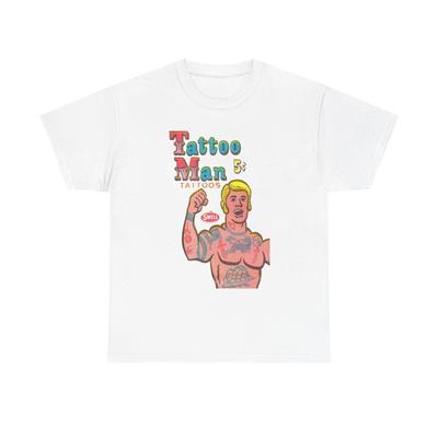 T-shirt Tattoo Man Vintage Gráfica Unissex Algodão Pesado NOVA PRESENTE
