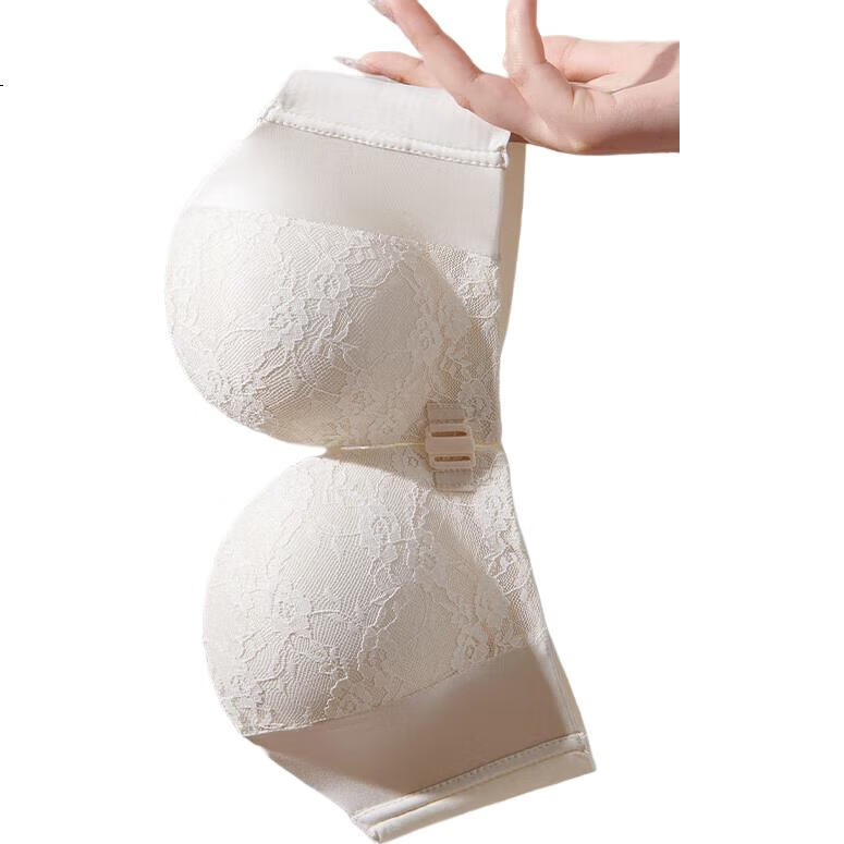 LangSha Women's Front-Closure Strapless Bra, Non-Slip Push-Up Invisible Backless Bra, Enhancing for Small Breasts, Bandeau Bra