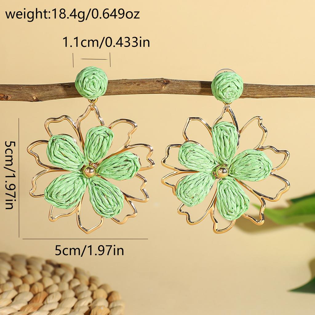 Weaving Flower Earrings For Women, Niche Flower Petals Bohemian Vacation Style Jewelry Gift