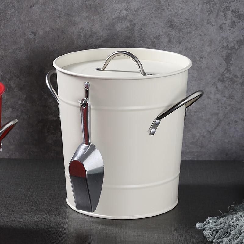 Mini Metal Ice Bucket with Lid & Scoop (2-Pack)