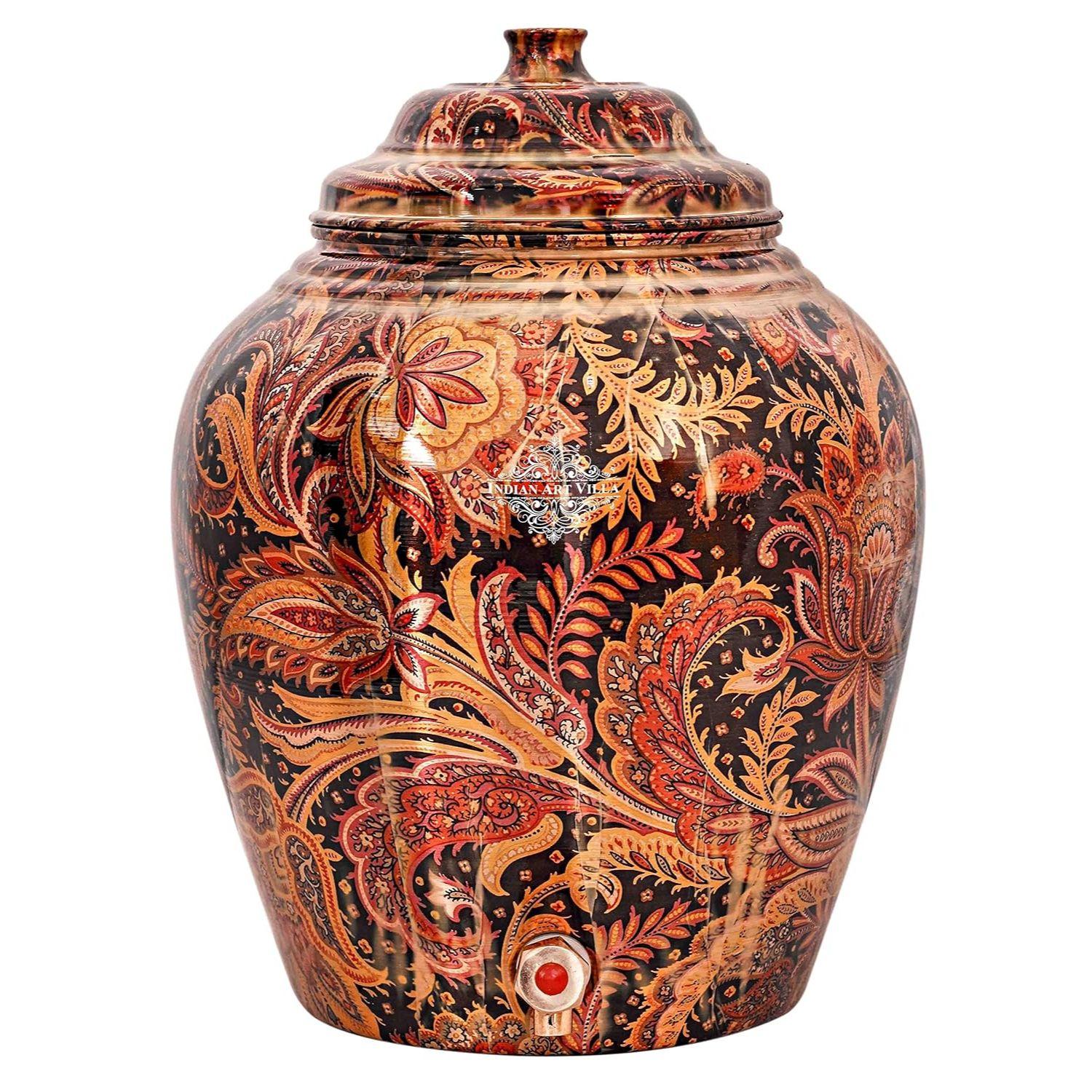 

Медный диспенсер для воды с печатным дизайном, Матка, Хранение, Дом Сад, 10 литров, Темно-коричневый