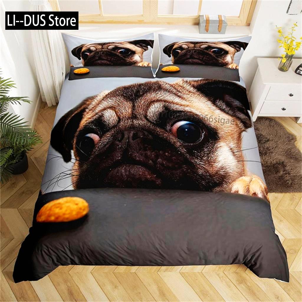 

Comforter Cute Cartoon Animal Dog Bedding Set Twin Full For Kids Girls Gift Room Decor Microfiber Comforter Comforter (quilt)-EU Single(135*200cm)3pcs