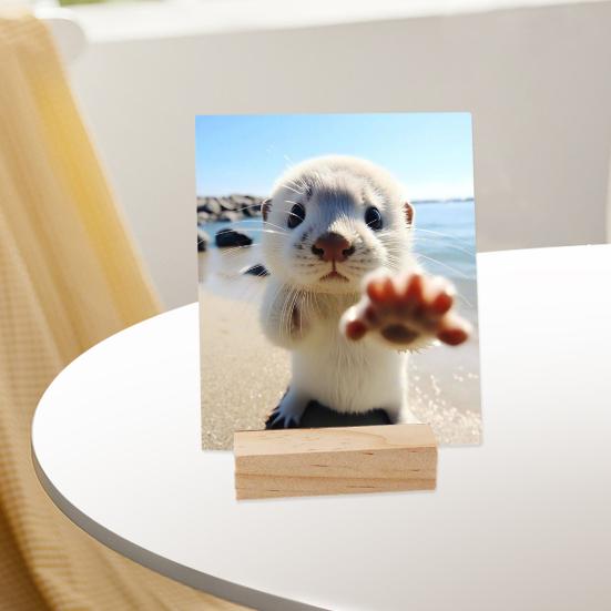 Card Base Wooden Card Holder High Strength Smooth Edge Burr-Free Postcard Business Card Holder Bracket