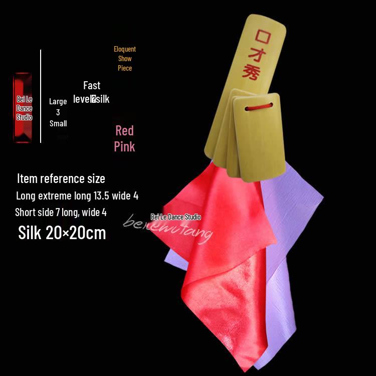 Small Square Towels for Adult Performance and Kindergarten Dance Props: Bamboo Clappers and Silk Ribbons for Eloquence Training