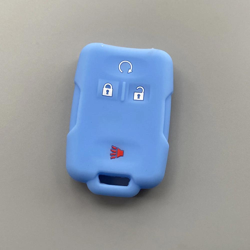 Silicone Car Key Case Cover For Chevrolet Colorado Silverado 1500 2500Hd 3500Hd Gmc Yukon Sierra Canyon Remote Key Protecor