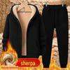 Men's Autumn/Winter Hooded Zipper Sweatshirt Set, Thick Plus Velvet, Trendy Large Sizes.