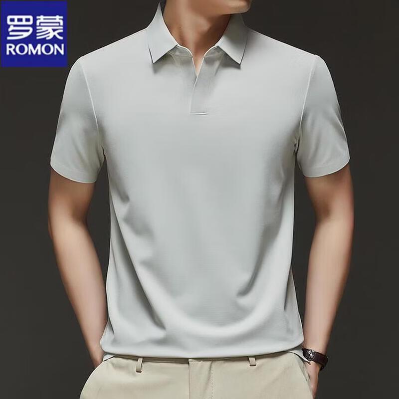 ROMON Men's Breathable Business Casual Polo Shirt