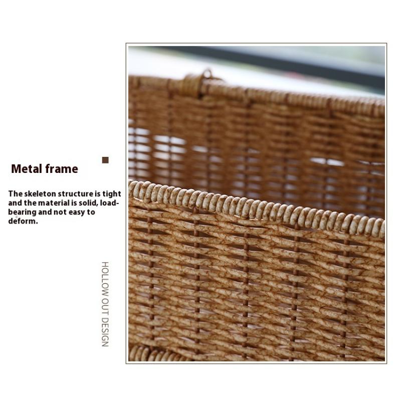 Bohemian Imitation Rattan Storage Basket Woven Storage Box Dust-Proof Frame Home Decoration Basket