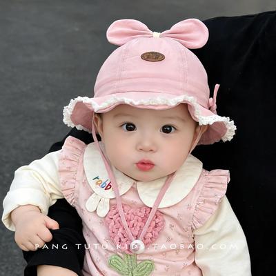 Cappello da Pescatore Asciugatura Rapida per Bambina con Fiocco di Pizzo - Protezione Solare Primavera/Autunno