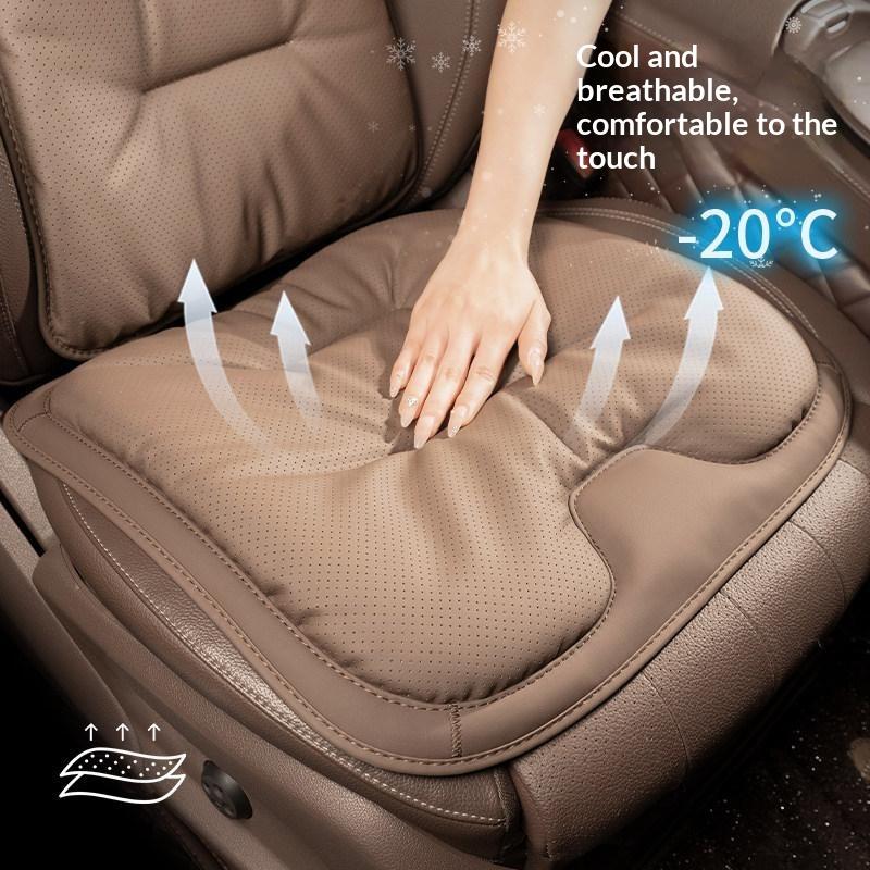 Funda de Cojín Universal Antideslizante para Asiento de Coche de Cuero Nappa Transpirable para Cintura Asiento Uso en Todas las Estaciones Accesorios para Automóvil