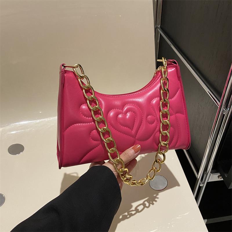 Dámská taška Módní malá čtvercová taška Niche Reliéfní taška přes rameno Řetízková Všestranná taška do podpaží Příliv