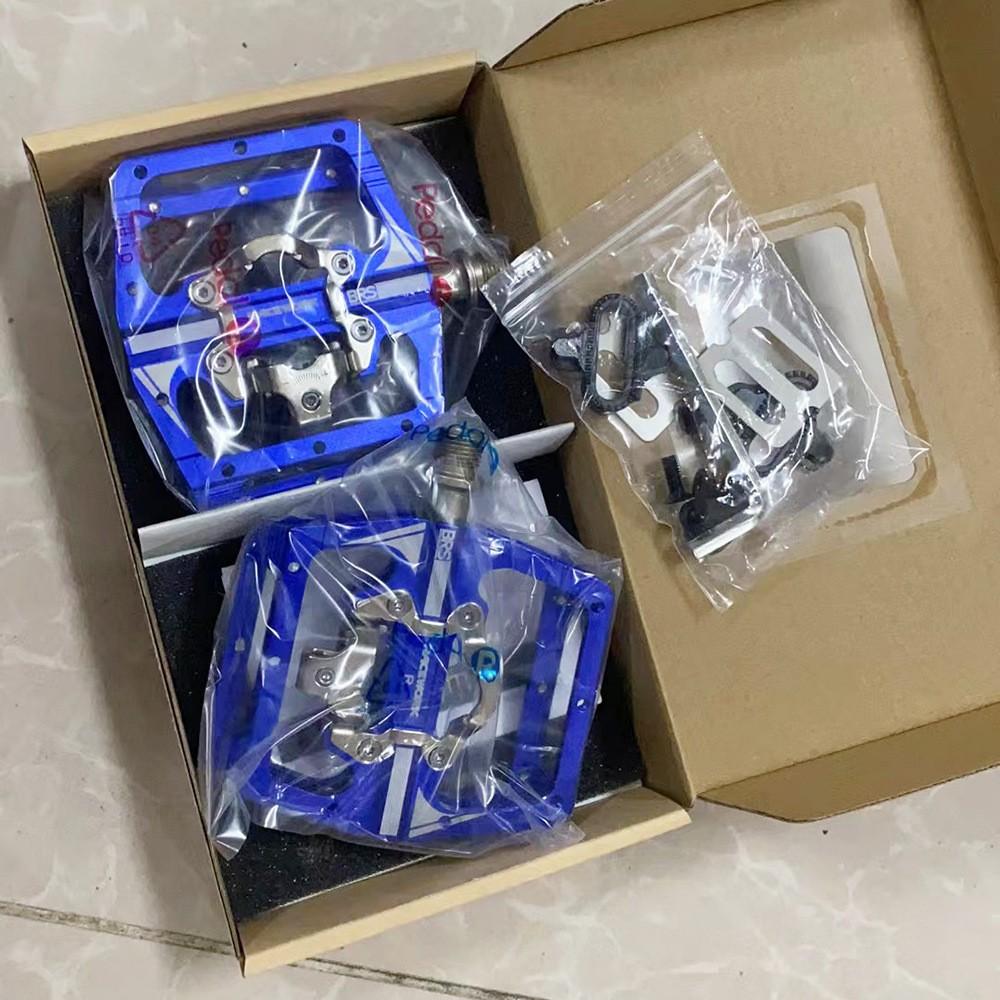 RACEWORK MTB Clipless Pedal Set Single Side Clip Compact Double Function Power Meter Pedalen Platform Mountain Bike Pedals