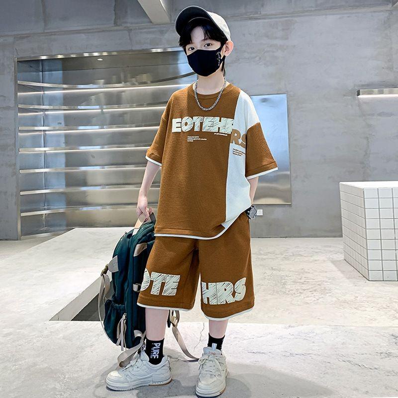 Men's Set, Children's T-shirt Shorts, Boys' Short Sleeved Top Set
