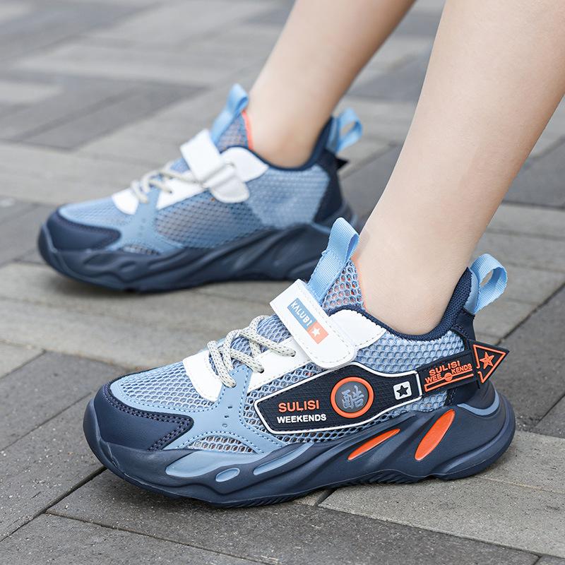 Single net shoes boys sports shoes boys single net shoes breathable mesh running shoes 2025 new summer children's shoes