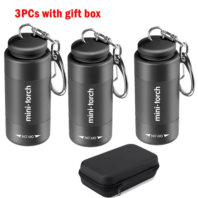 Mini Keychain Lamp Pocket USB Rechargeable LED Strong light Multifunctional Light Flashlight Waterproof Outdoor Hiking Camping
