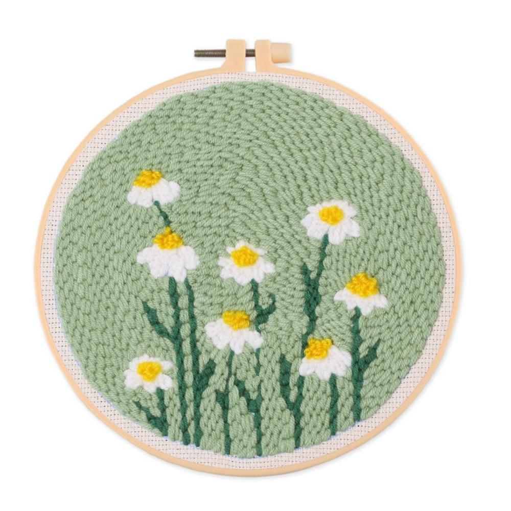Handmade Rug Punch Flower Pattern Embroidery Kit Home Decor Punch Needle Kit  Adults