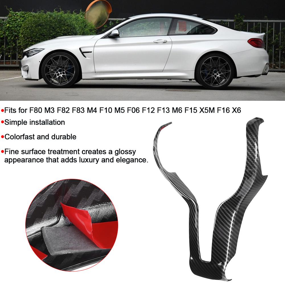 M Sport Steering Wheel Trim Cover Fits for F80 M3 F82 F83 M4 F10 M5 F06 F12 F13 M6 F15 X5M F16 X6Carbon Fiber Style