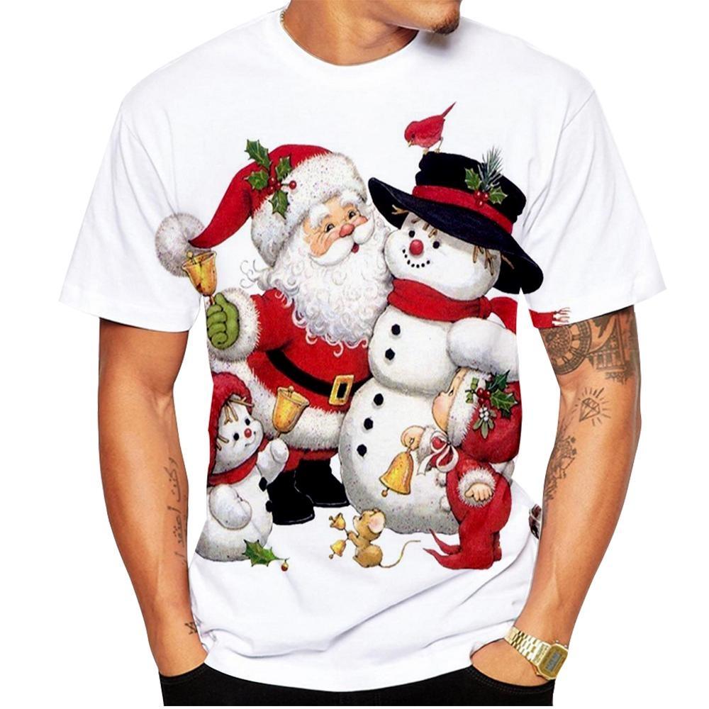 New Fashion Men's Women's T-Shirt Santa Claus Casual 3D Printed Summer Hip Hop Round Neck Cool Christmas Kids Short Sleeve