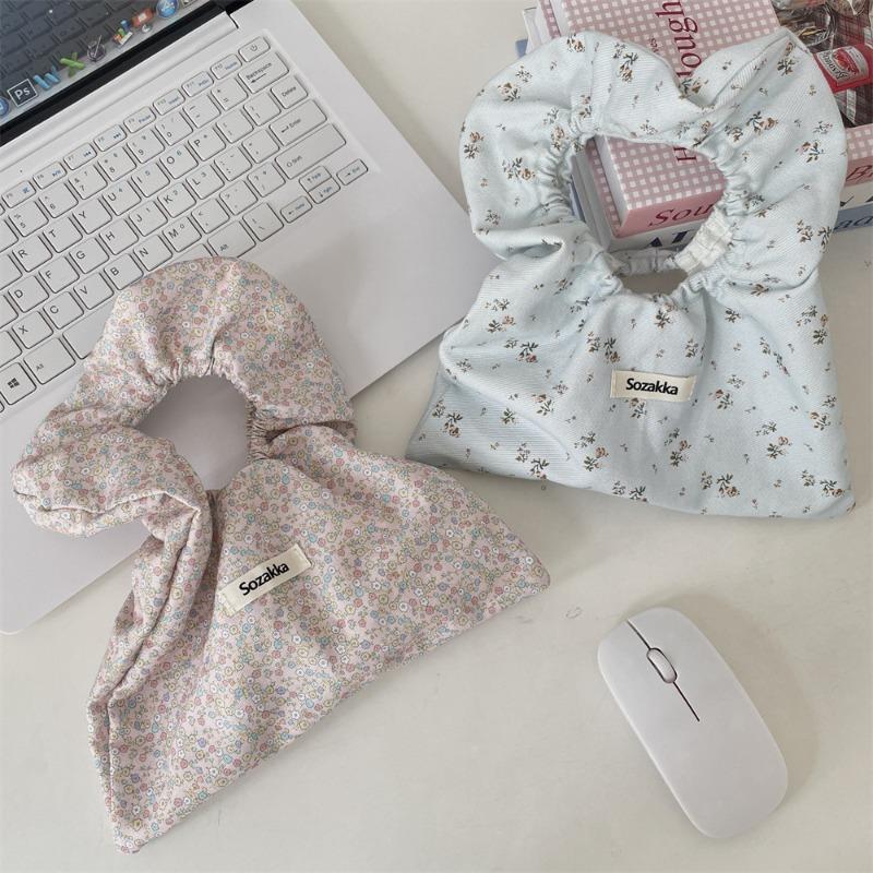 New Thin Cloth Bag Tote Bag Women's Broken Flower Canvas Bag Hand Carry Wrist Bag